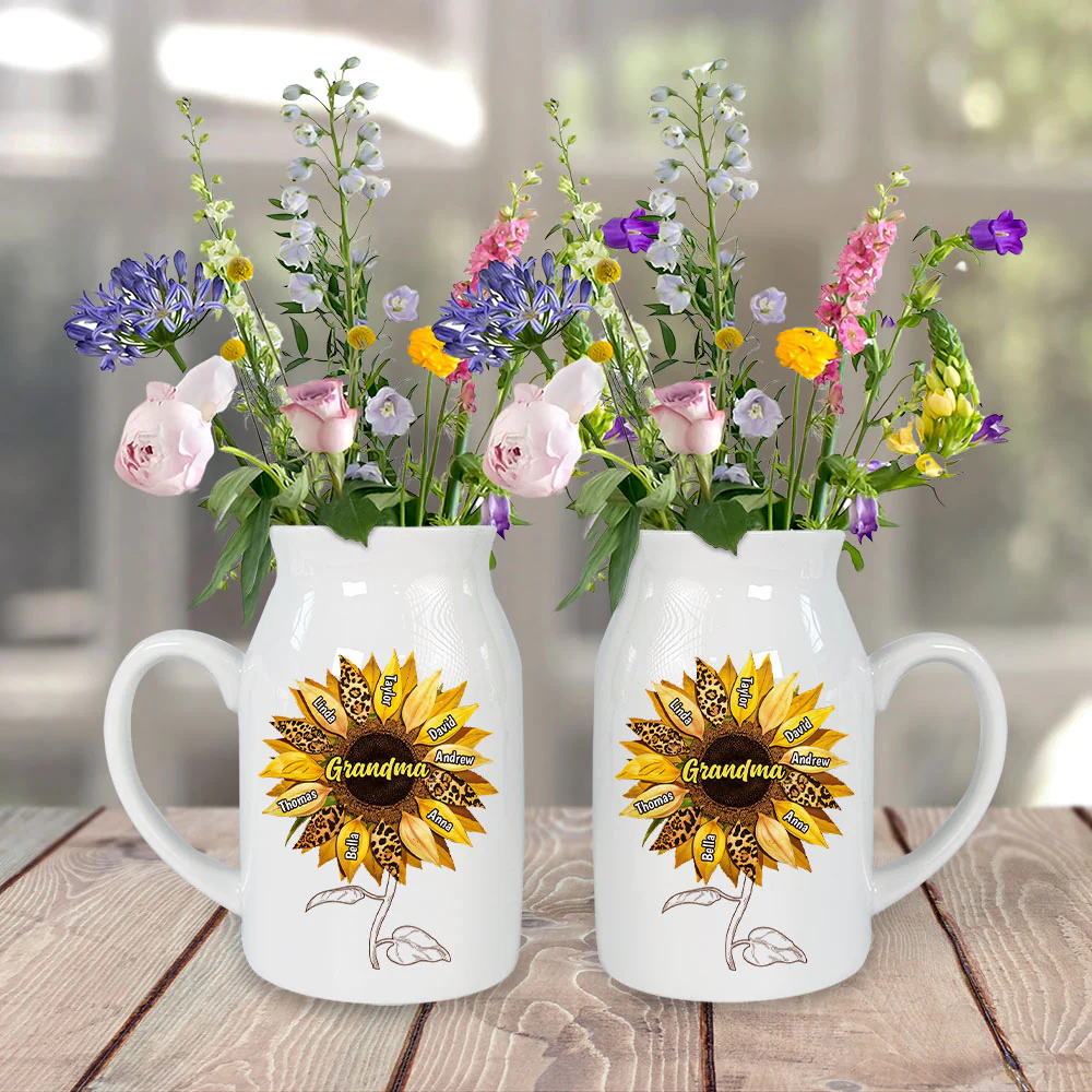 Grandma Love - Personalized Custom Flower Vase - Image 2