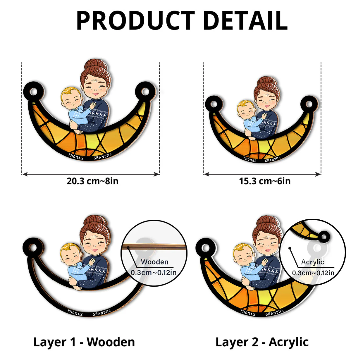Grandma Love - Personalized Custom Suncatcher - Image 4
