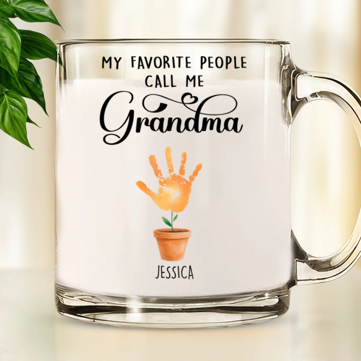 Grandma Loved By Little Hands - Personalized Custom Glass Mug - Image 6