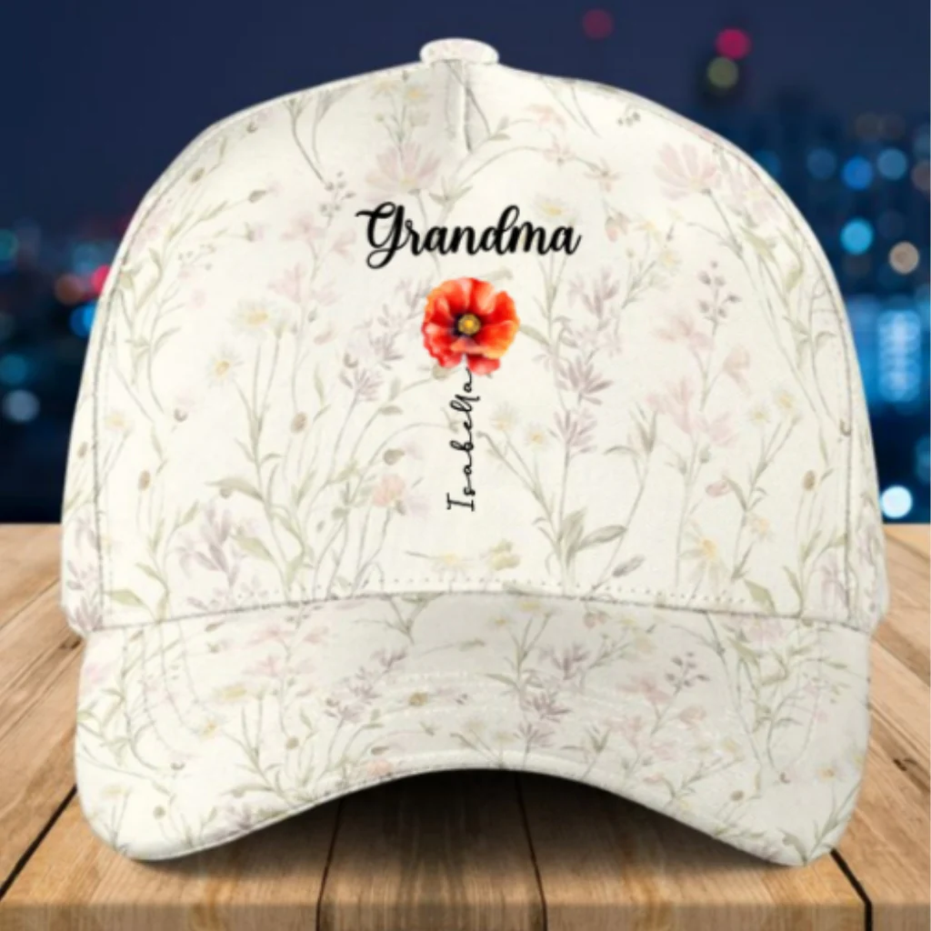 Grandma Lovely Flowers - Personalized Classic Cap - Image 6