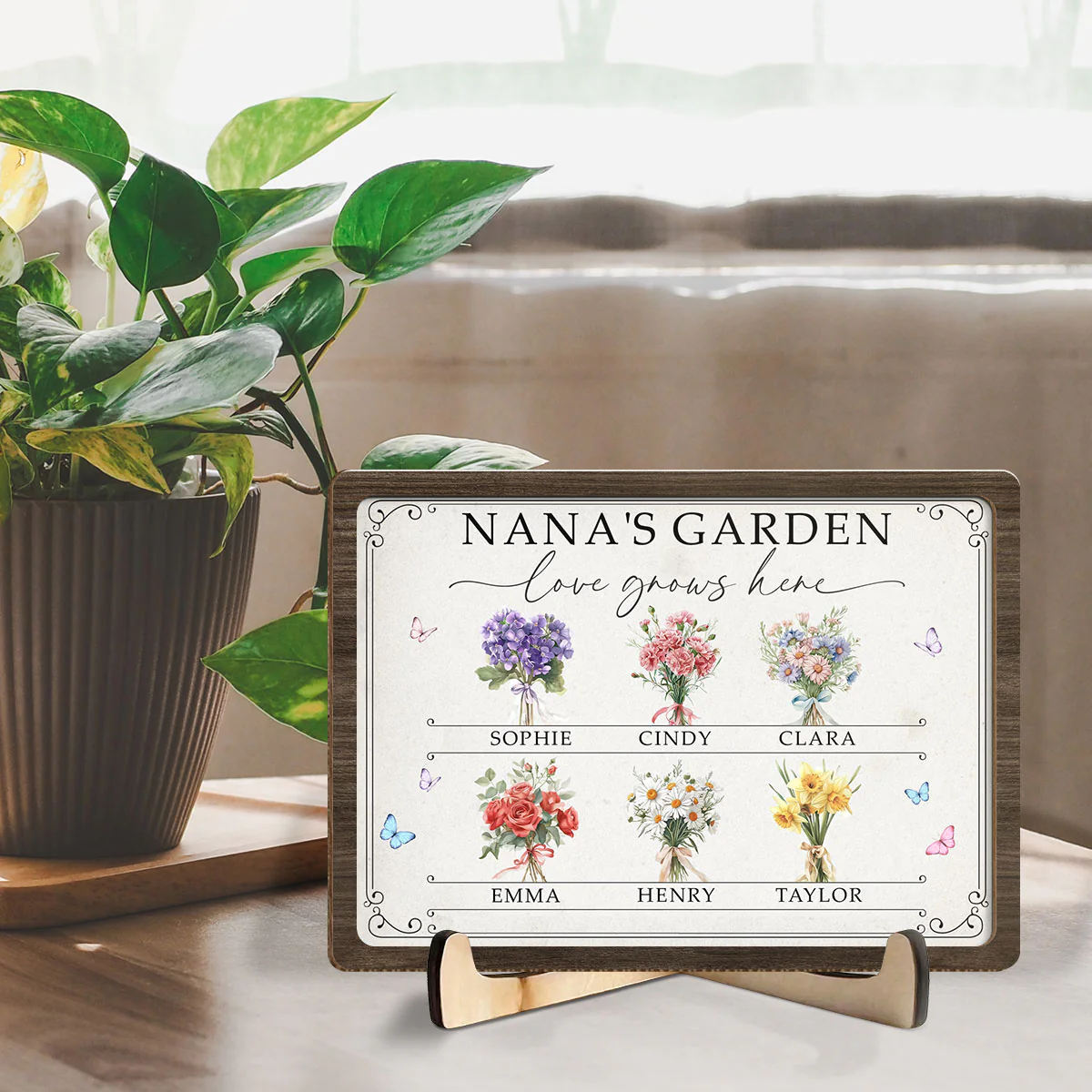 Grandma Mom Garden - Personalized Custom Wooden Plaque - Image 3