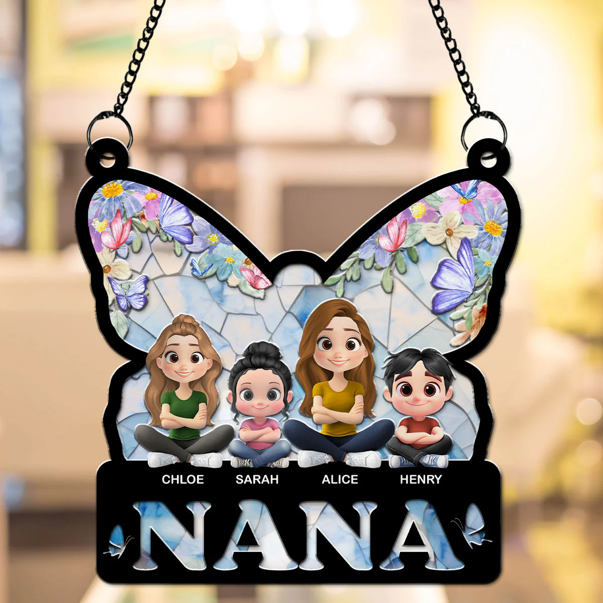 Grandma Mom You Are The Reason Behind My Smile - Personalized Custom Suncatcher - Image 3
