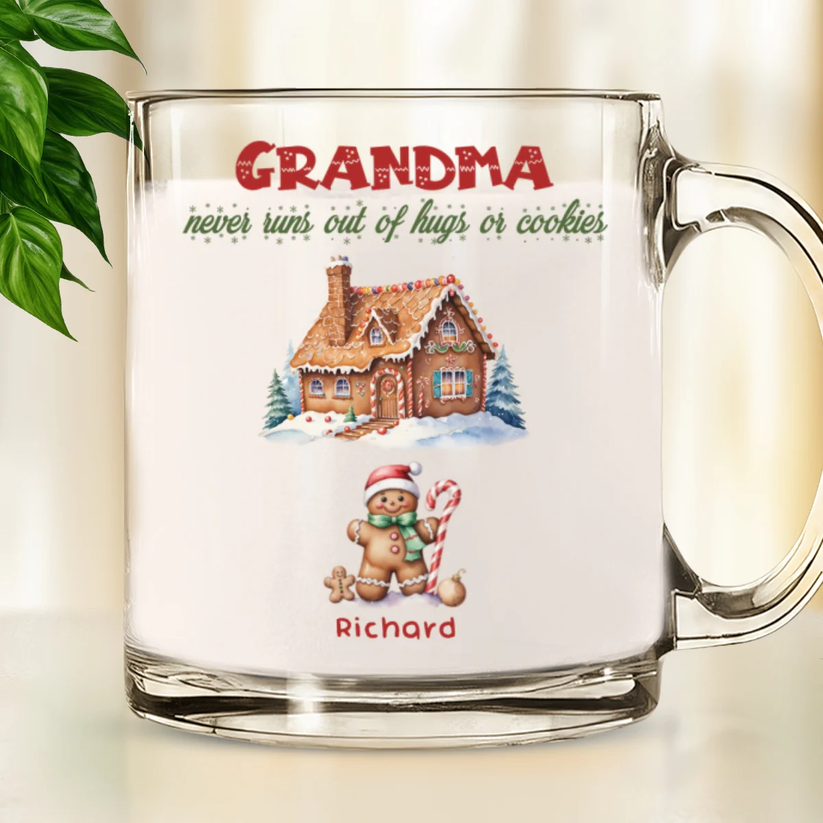 Grandma Never Run Out of Cookies - Personalized Custom Glass Mug - Image 7