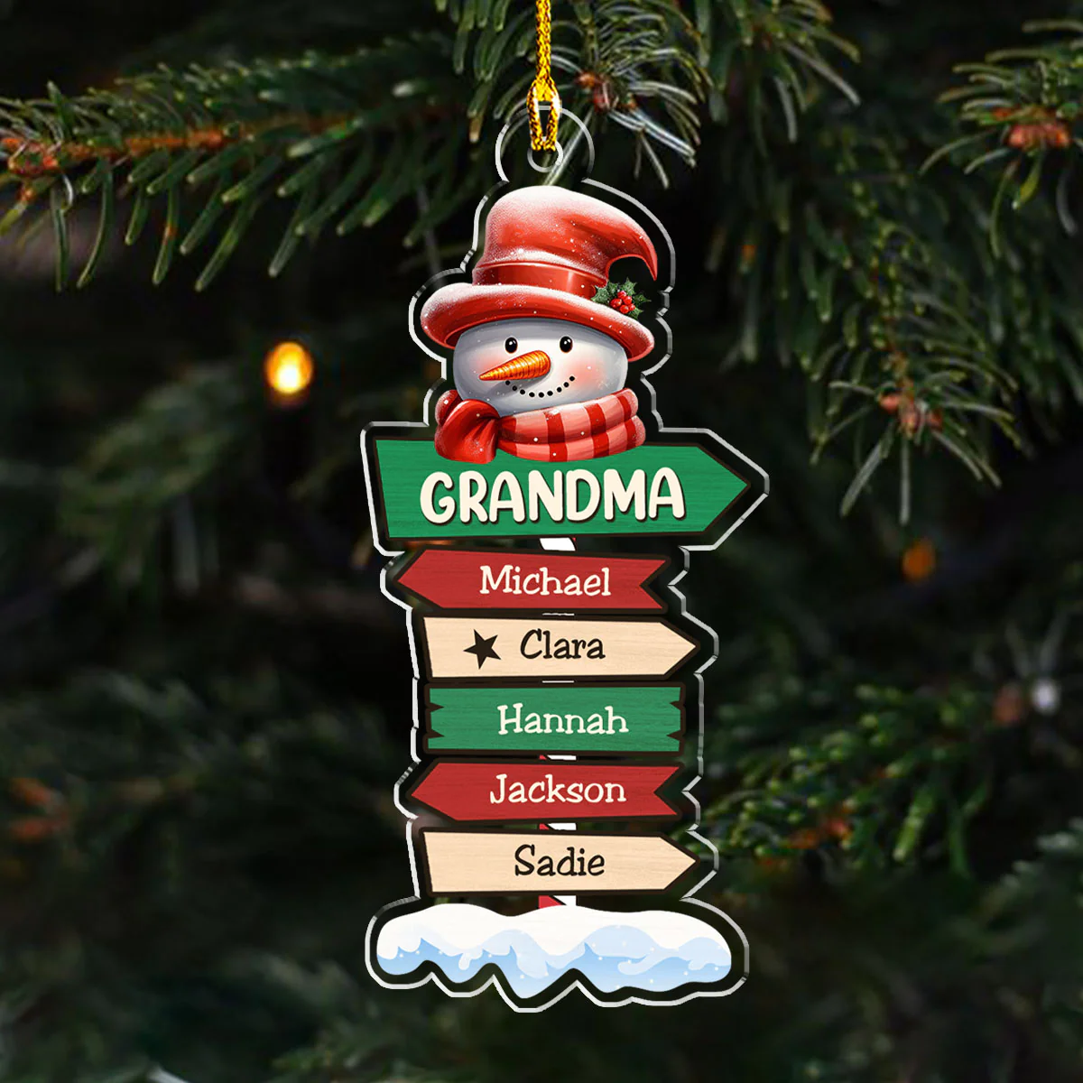 Grandma Pole Sign Christmas - Personalized Custom Acrylic Ornament - Image 2