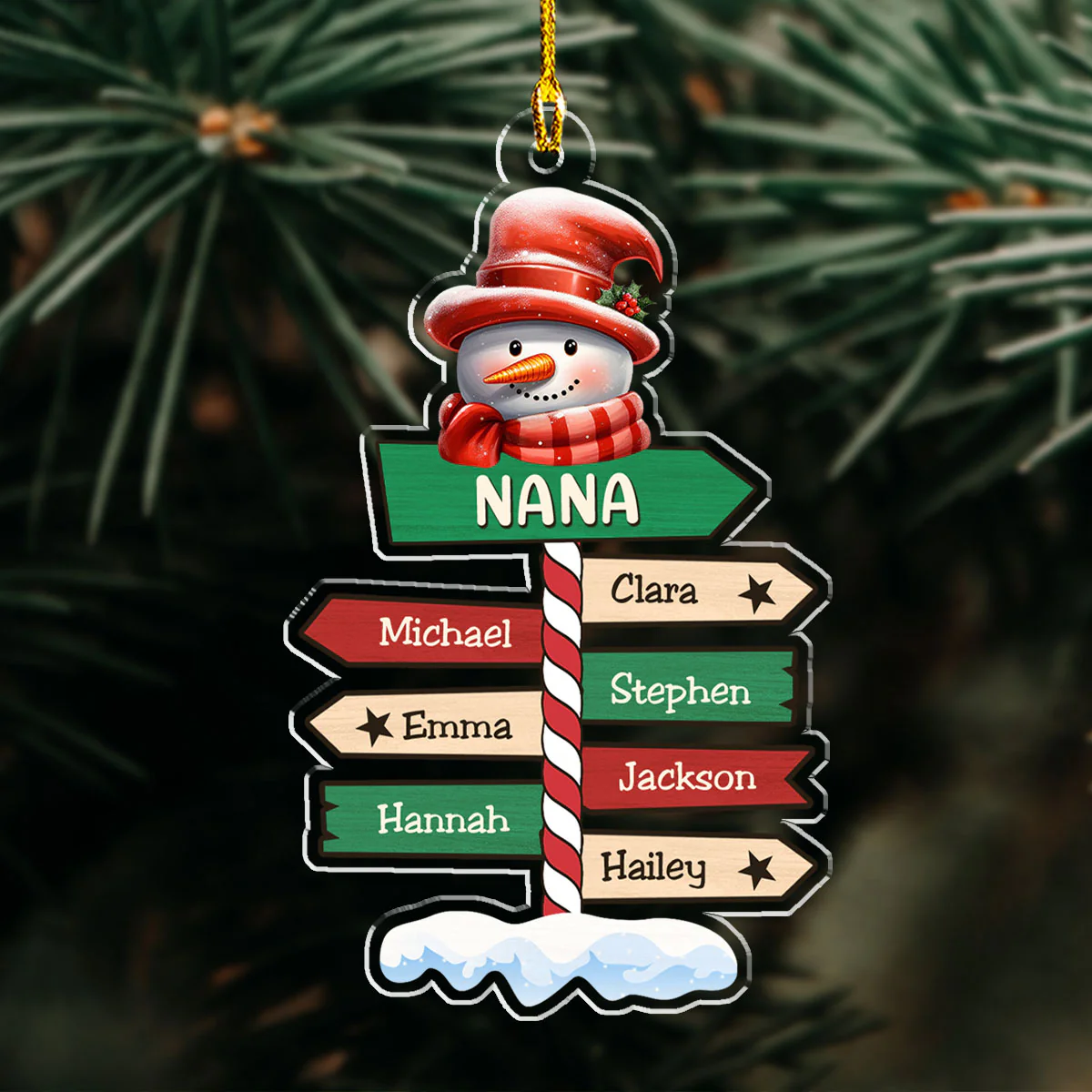 Grandma Pole Sign Christmas - Personalized Custom Acrylic Ornament - Image 3