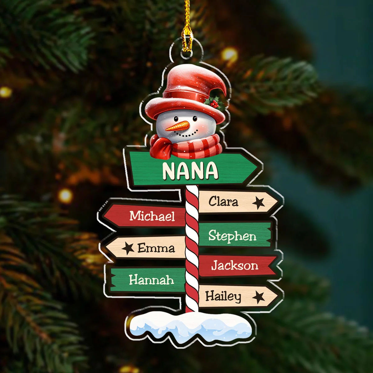 Grandma Pole Sign Christmas - Personalized Custom Acrylic Ornament - Image 4