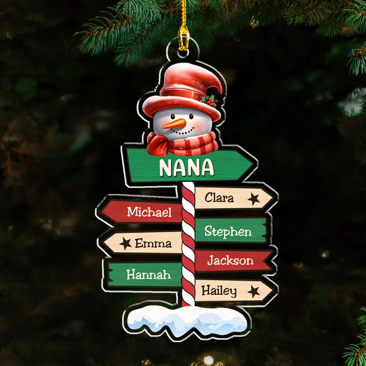 Grandma Pole Sign Christmas - Personalized Custom Acrylic Ornament - Image 5