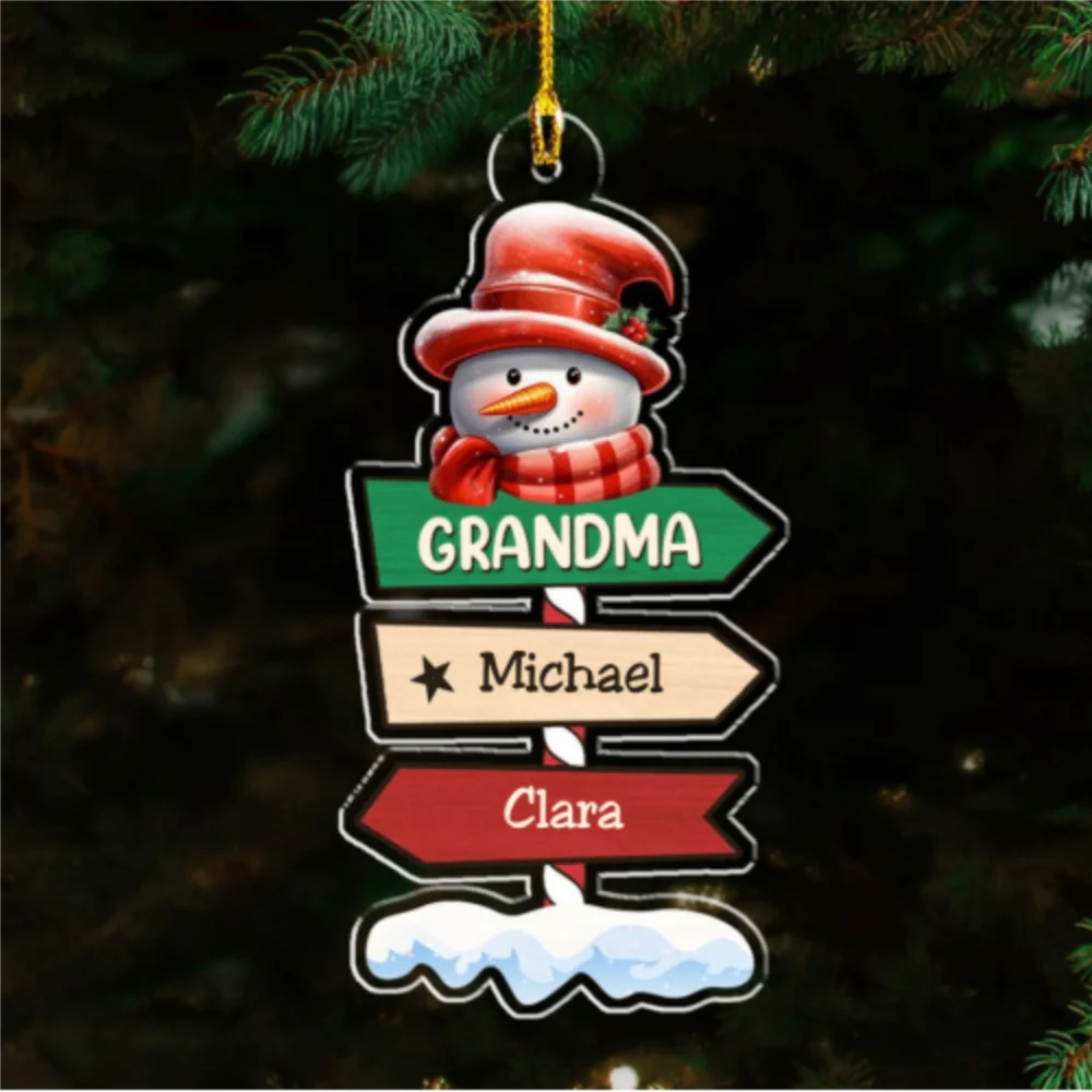 Grandma Pole Sign Christmas - Personalized Custom Acrylic Ornament - Image 6