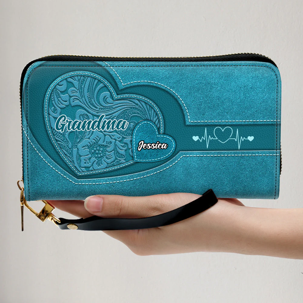 Grandma Sweetheart - Personalized Custom Leather Wallet - Image 6