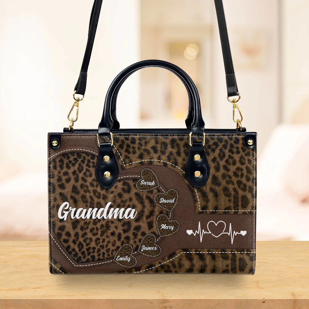 Grandma Sweethearts - Personalized Custom Leather Bag - Image 2