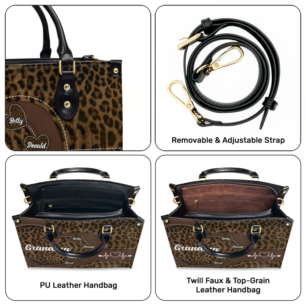 Grandma Sweethearts - Personalized Custom Leather Bag - Image 5