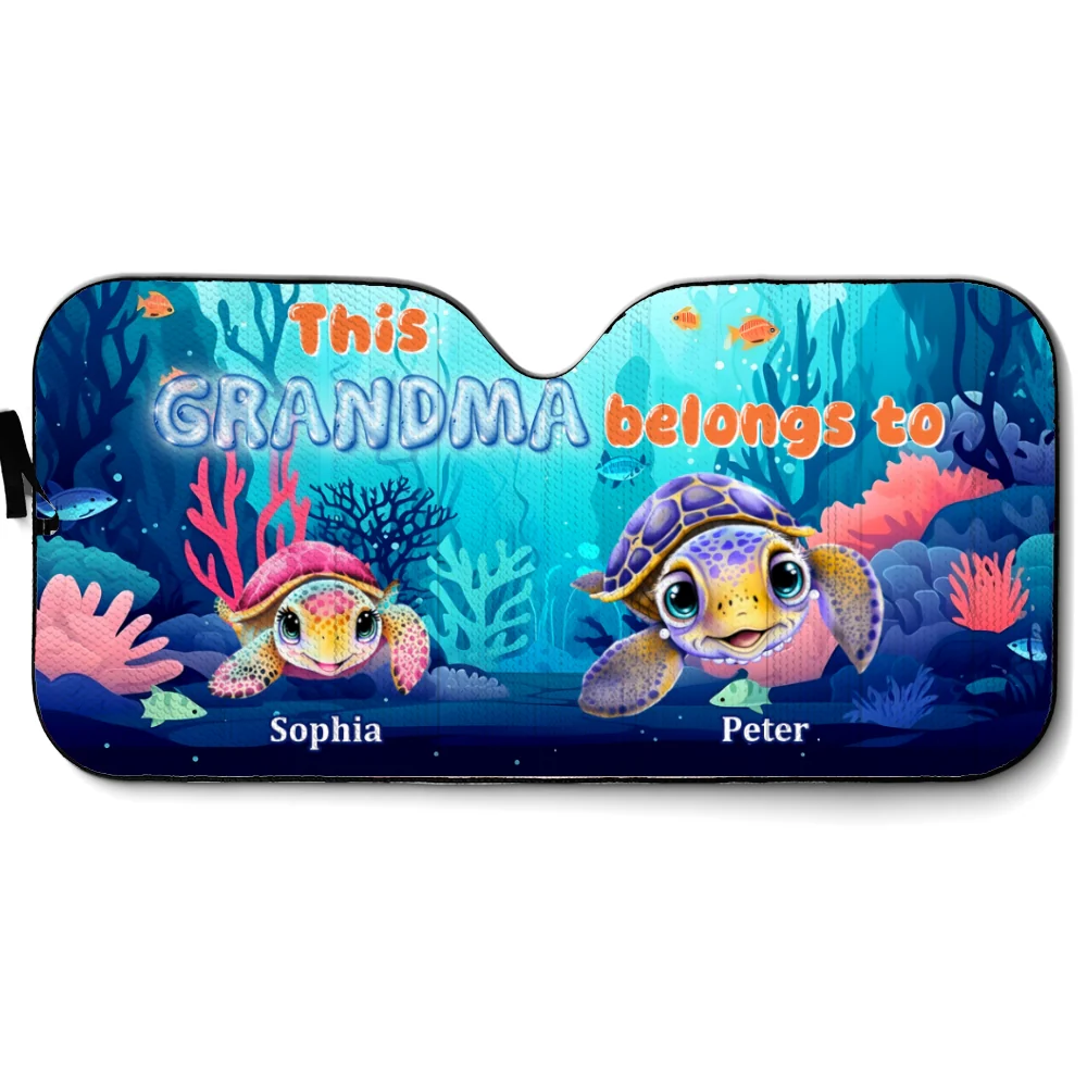 Grandma Turtle - Personalized Custom Car Sunshade - Image 6