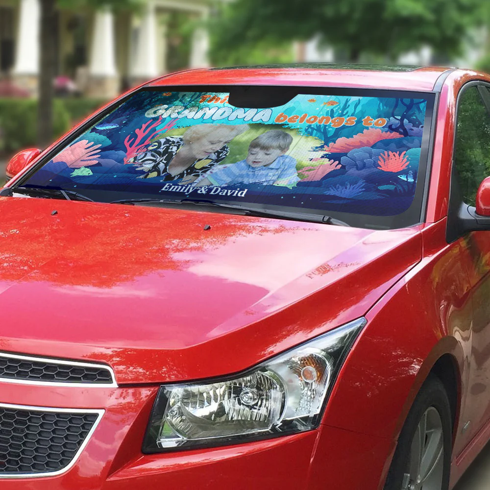 Grandma Turtle Photo - Personalized Custom Car Sunshade - Image 3