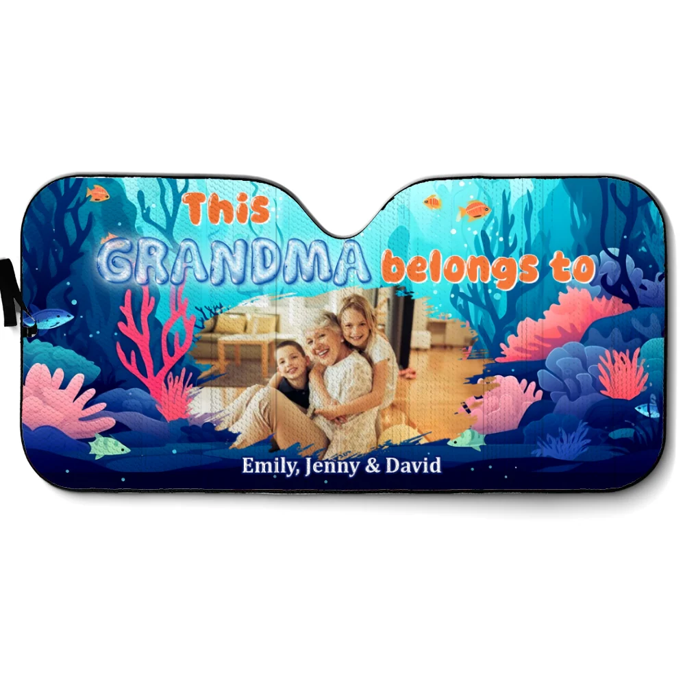 Grandma Turtle Photo - Personalized Custom Car Sunshade - Image 6