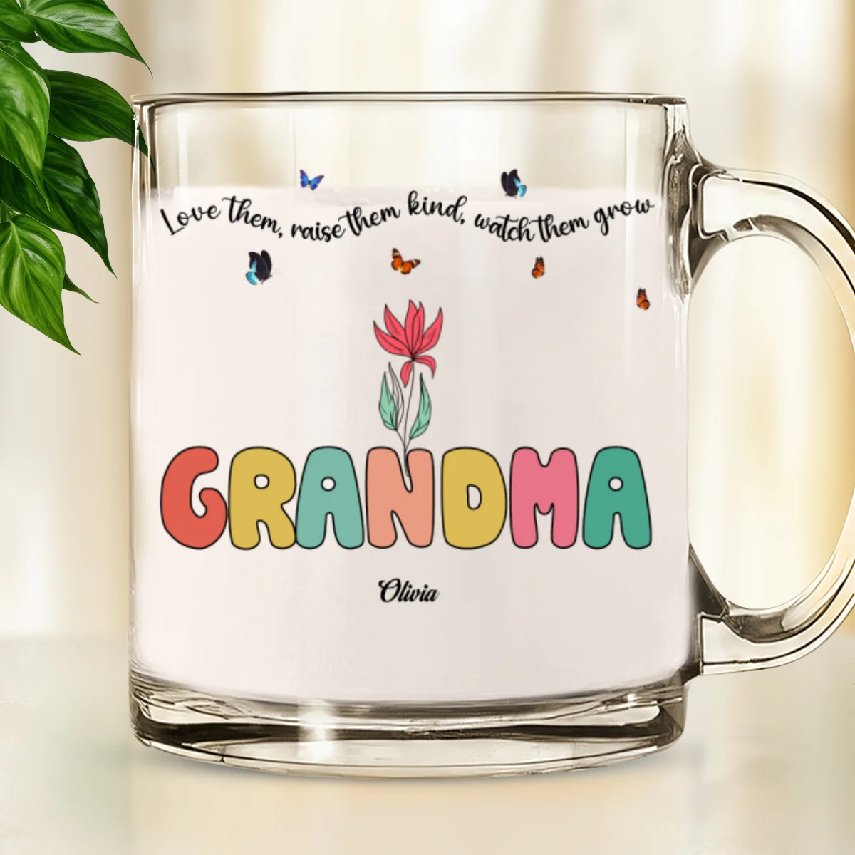 Grandma Watch Them Grow - Personalized Custom Glass Mug - Image 6