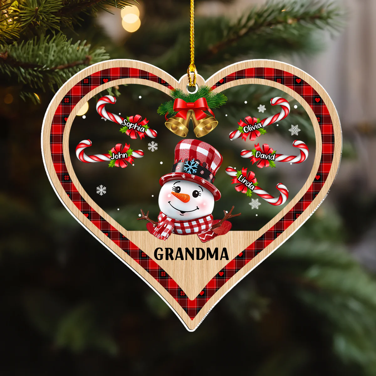Grandma With Her Lovers - Personalized Custom Acrylic Ornament - Image 2