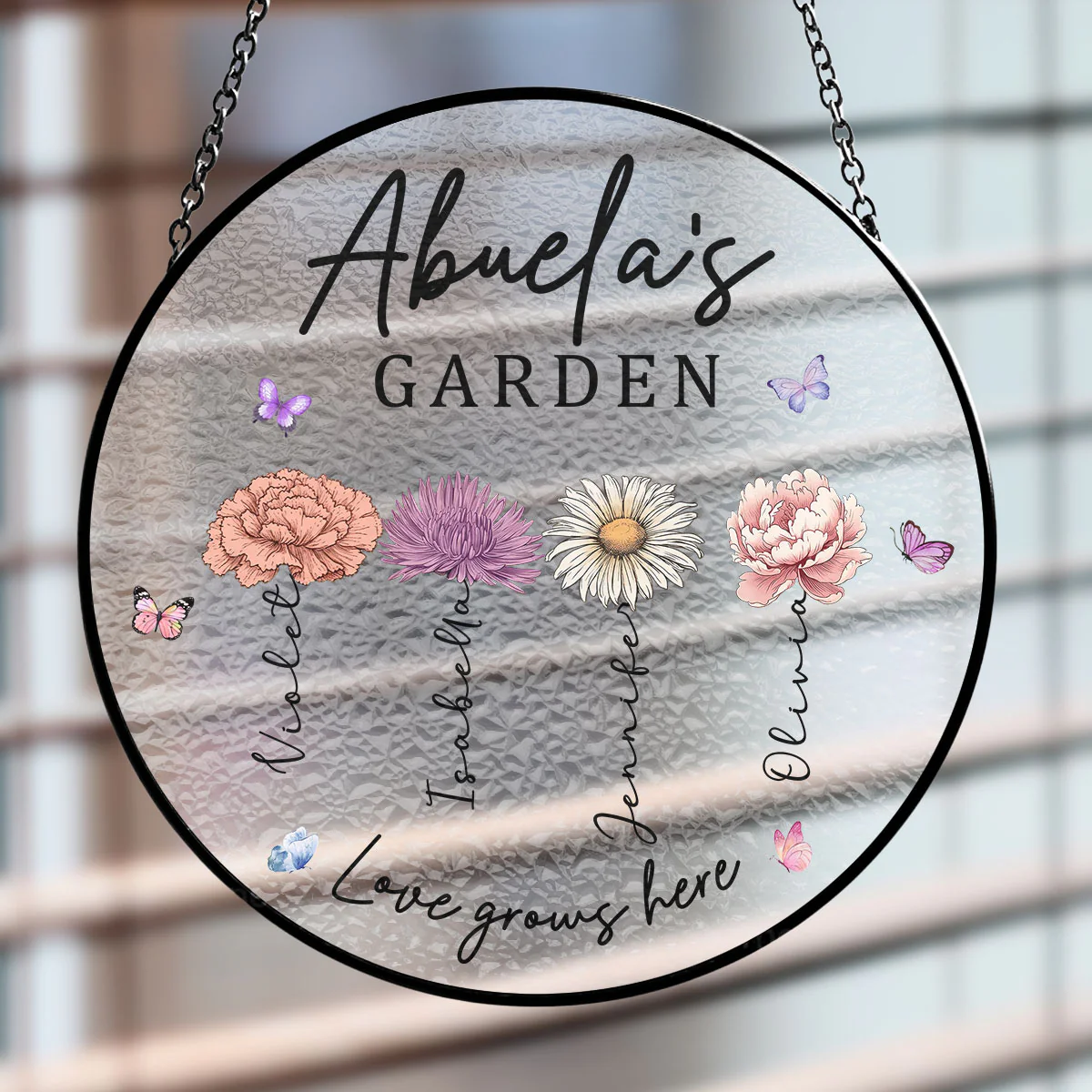 Grandma You Make Life Bloom - Personalized Custom Window Hanging Suncatcher - Image 2