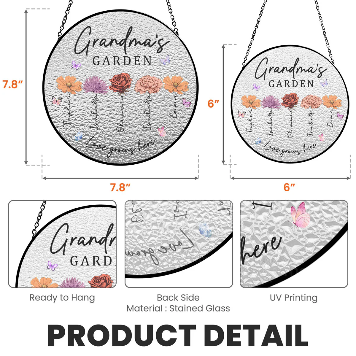 Grandma You Make Life Bloom - Personalized Custom Window Hanging Suncatcher - Image 5
