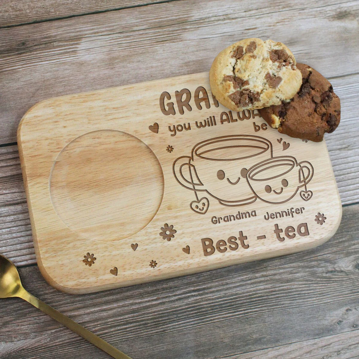Grandma You Will Always Be My Best - Personalized Custom Wooden Treat Board