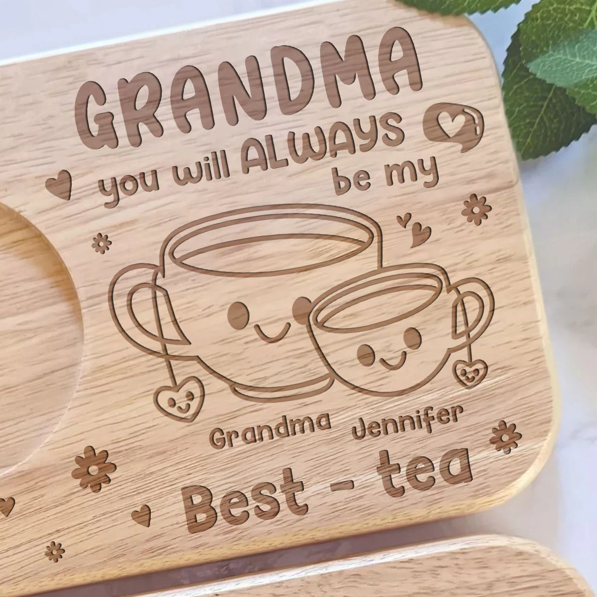 Grandma You Will Always Be My Best - Personalized Custom Wooden Treat Board - Image 3
