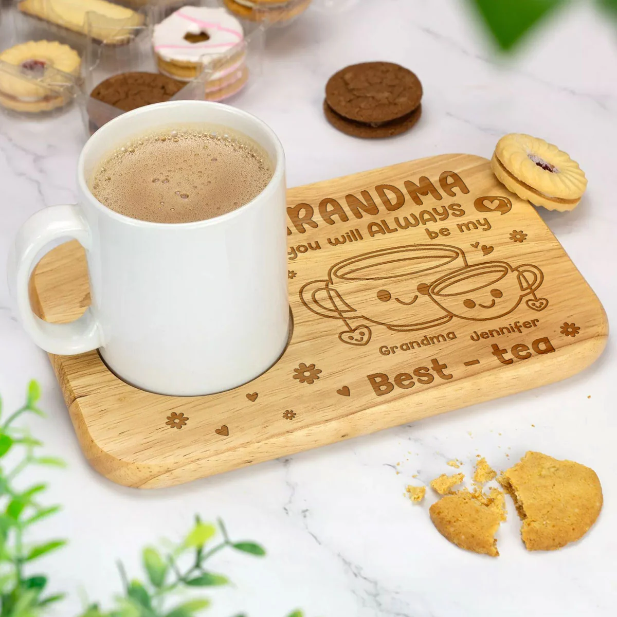 Grandma You Will Always Be My Best - Personalized Custom Wooden Treat Board - Image 5