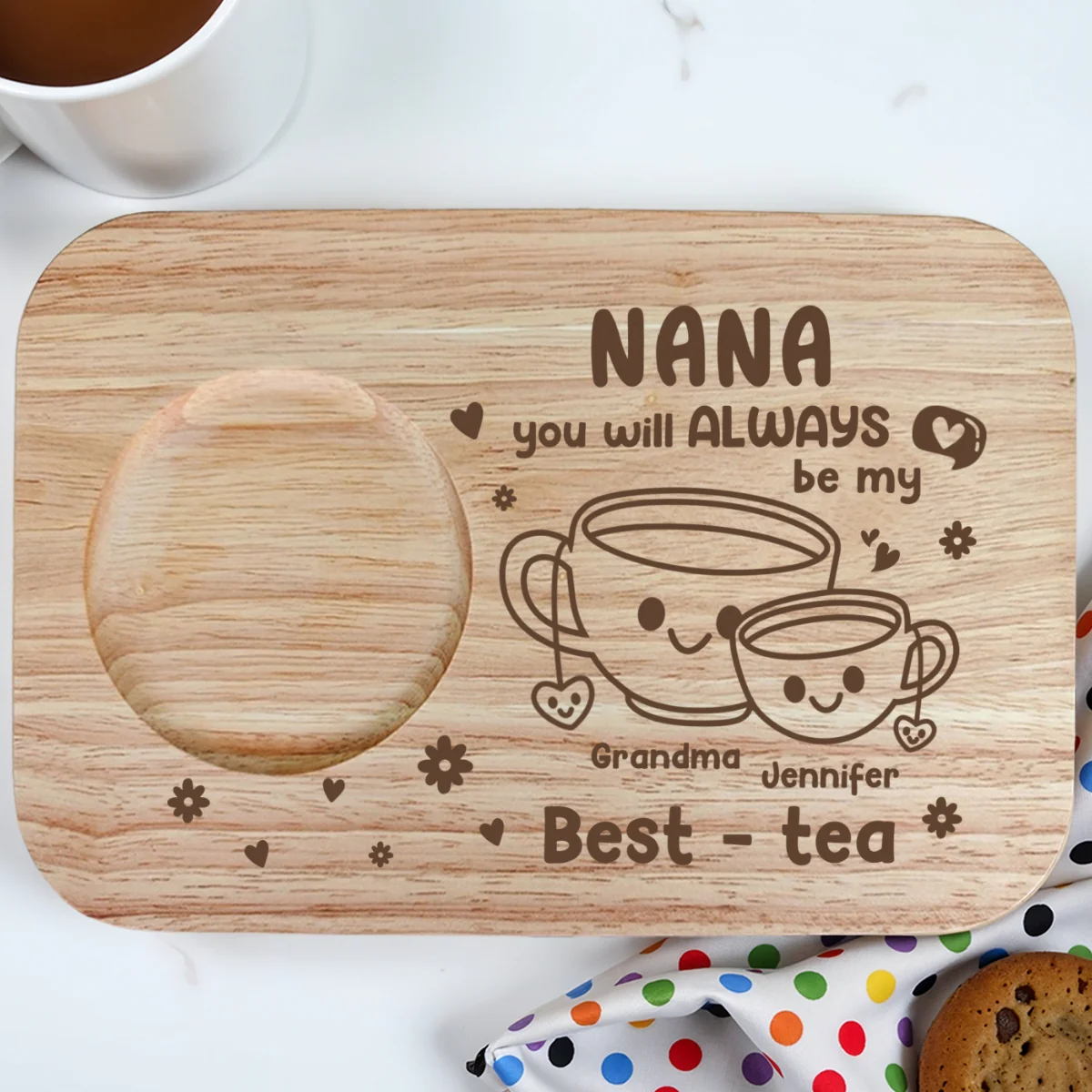 Grandma You Will Always Be My Best - Personalized Custom Wooden Treat Board - Image 7