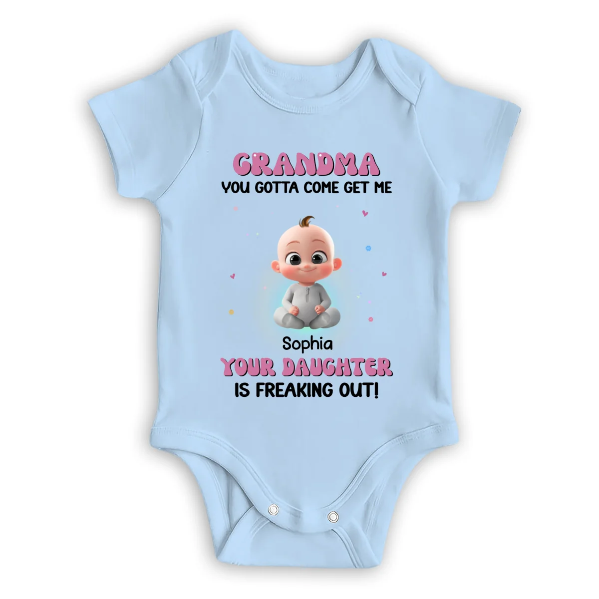 Grandma Your Daughter Is Freaking Out - Personalized Custom Baby Onesie - Image 8