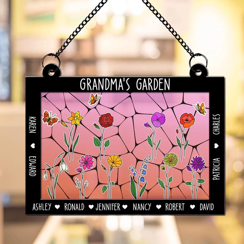Grandmas Garden Custom Birth Month Flower - Personalized Custom Suncatcher - Image 3