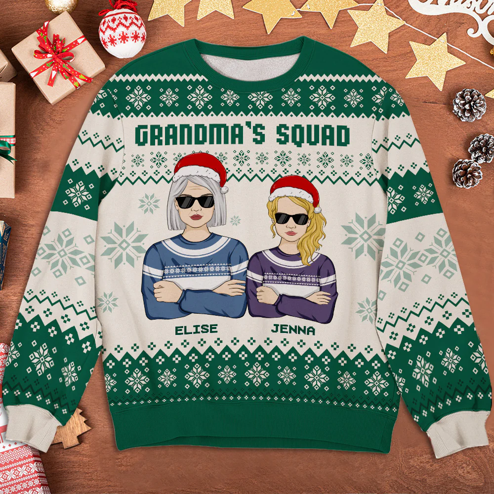 Grandma's Squad - Personalized Custom All-Over-Print Sweatshirt - Image 2