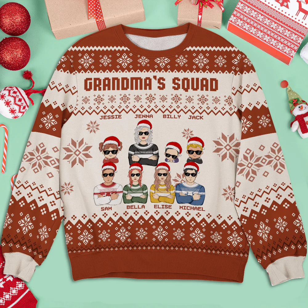 Grandma's Squad - Personalized Custom All-Over-Print Sweatshirt - Image 3