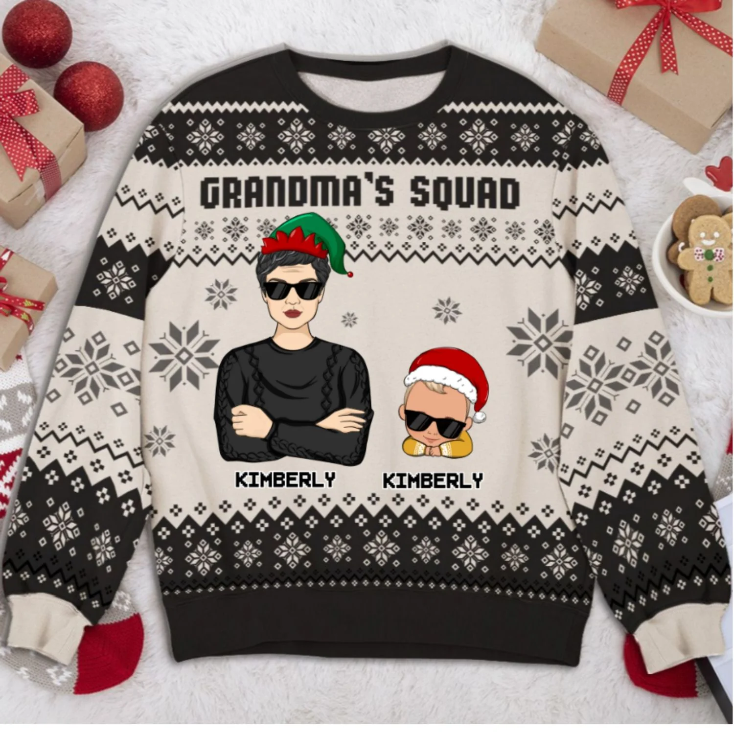 Grandma's Squad - Personalized Custom All-Over-Print Sweatshirt - Image 4