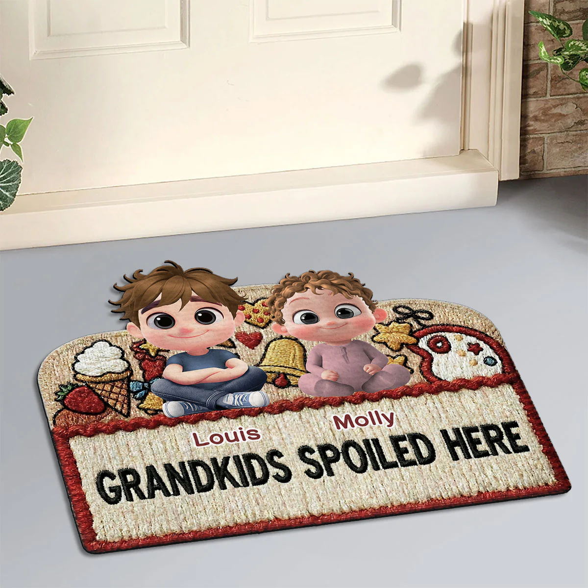 Grandmas Sweethearts - Personalized Custom Doormat - Image 2