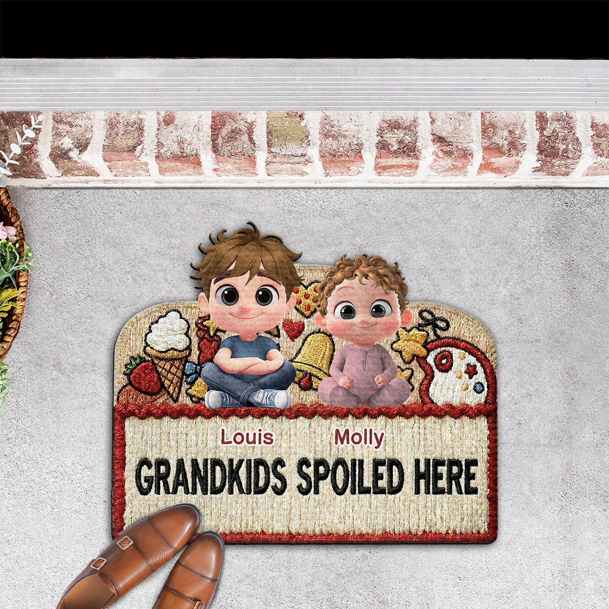 Grandmas Sweethearts - Personalized Custom Doormat - Image 4