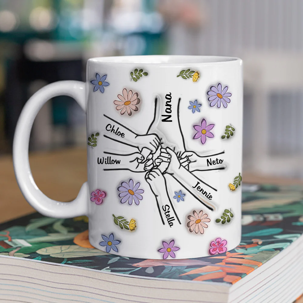 Grandmother Hold My Hand - Personalized Custom 3D Inflated Effect Mug - Image 2
