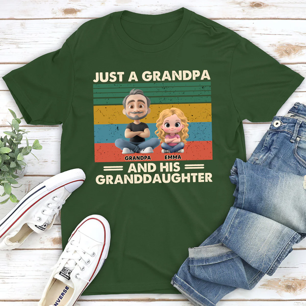 Grandpa And Grandkids - Personalized Custom Shirt - Image 3