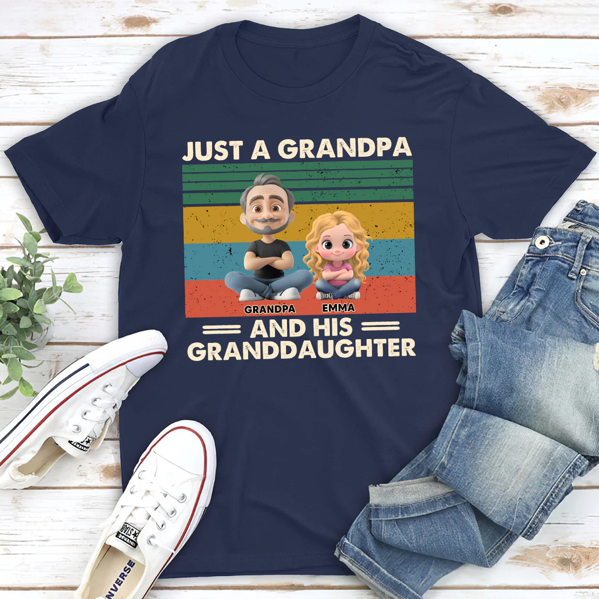 Grandpa And Grandkids - Personalized Custom Shirt - Image 4