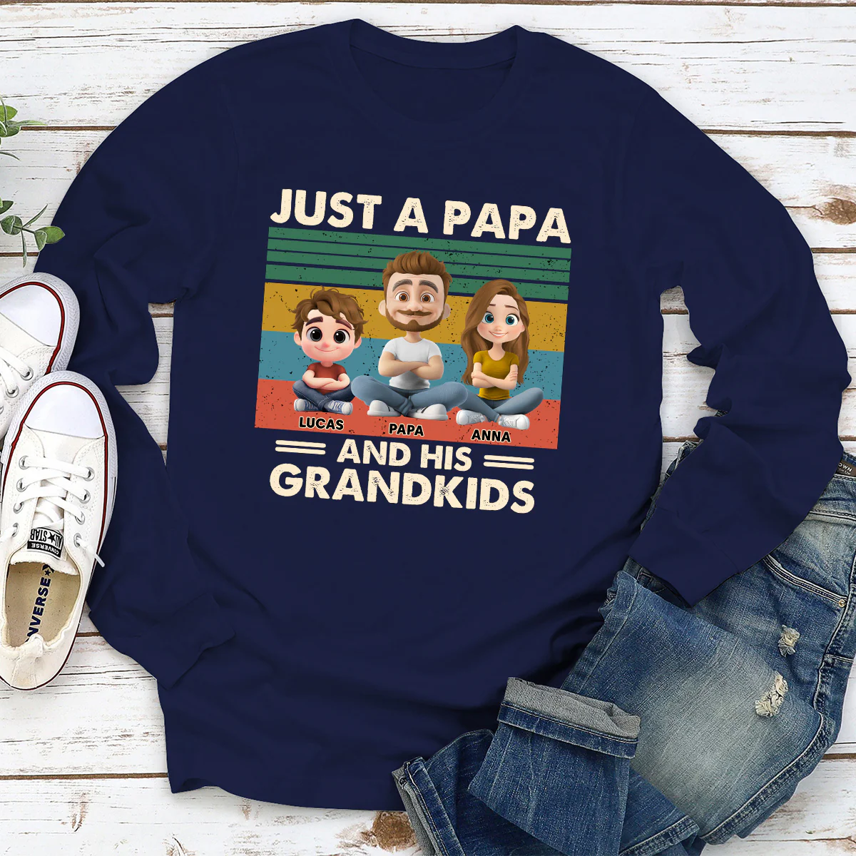Grandpa And Grandkids - Personalized Custom Shirt - Image 6