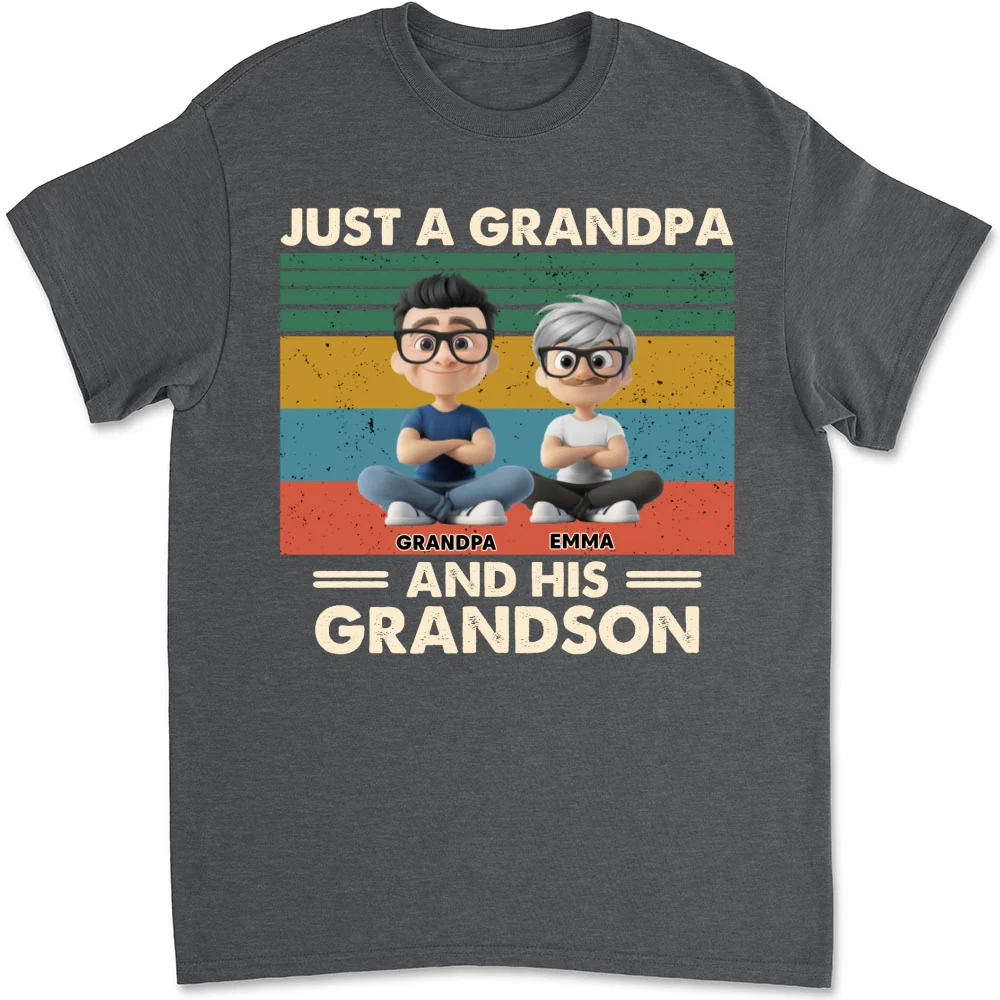 Grandpa And Grandkids - Personalized Custom Shirt - Image 8