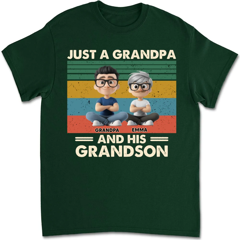 Grandpa And Grandkids - Personalized Custom Shirt - Image 9