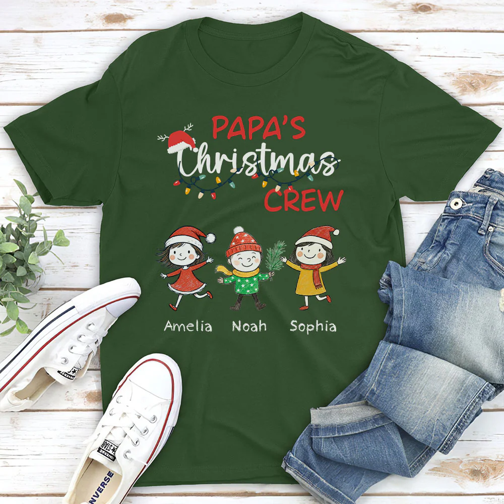 Grandpa Christmas Crew Always Ready - Personalized Custom Shirt - Image 6