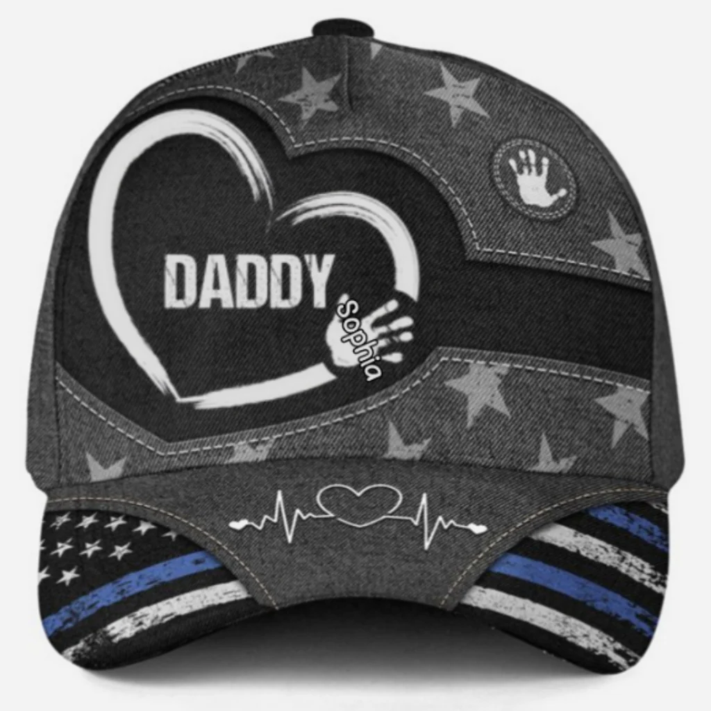 Grandpa Dad Kids Handprints - Personalized Custom Classic Cap - Image 7