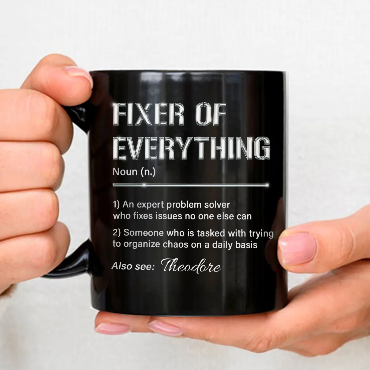 Grandpa Fixes Everything - Personalized Custom Coffee Mug - Image 3