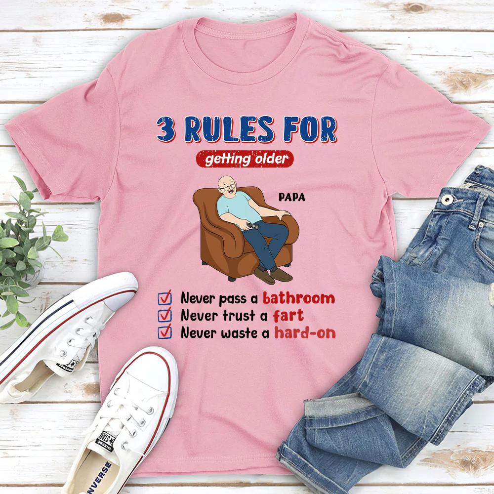 Grandpa Rules Laugh Leak Repeat - Personalized Custom Shirt - Image 4