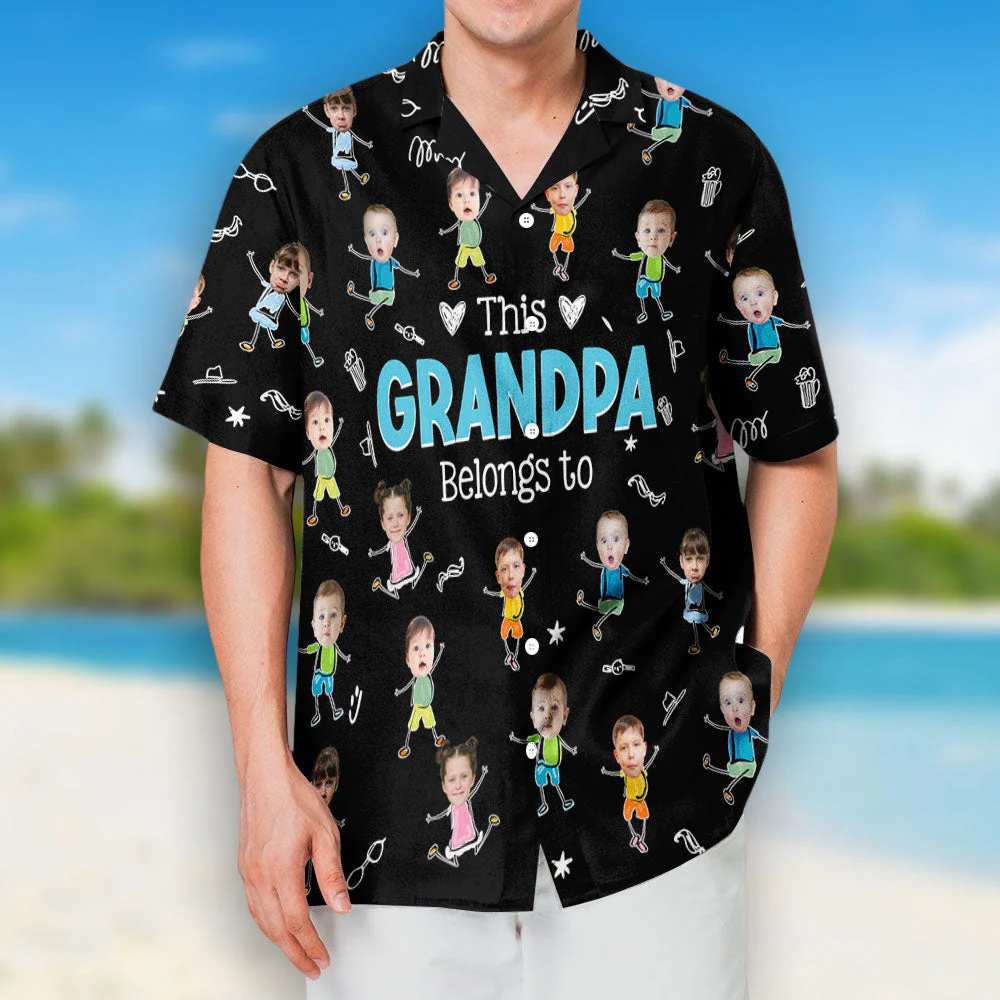 Grandpa This Belongs - Personalized Custom Hawaiian Shirt - Image 2