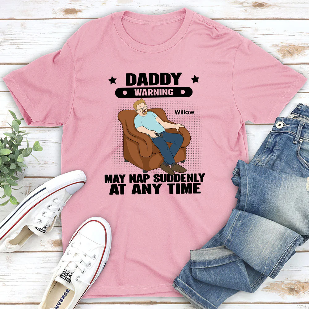 Grandpa Warning May Nap - Personalized Custom Shirt - Image 3