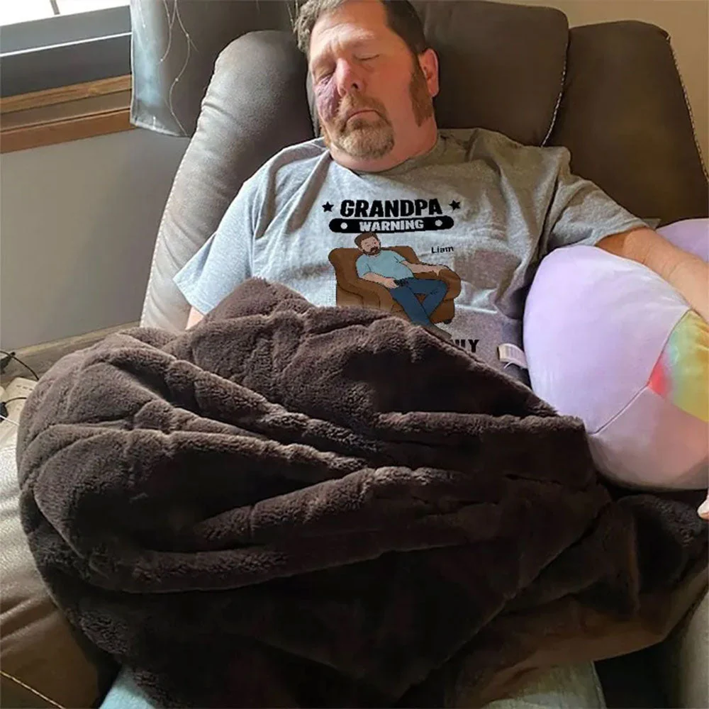 Grandpa Warning May Nap - Personalized Custom Shirt - Image 7