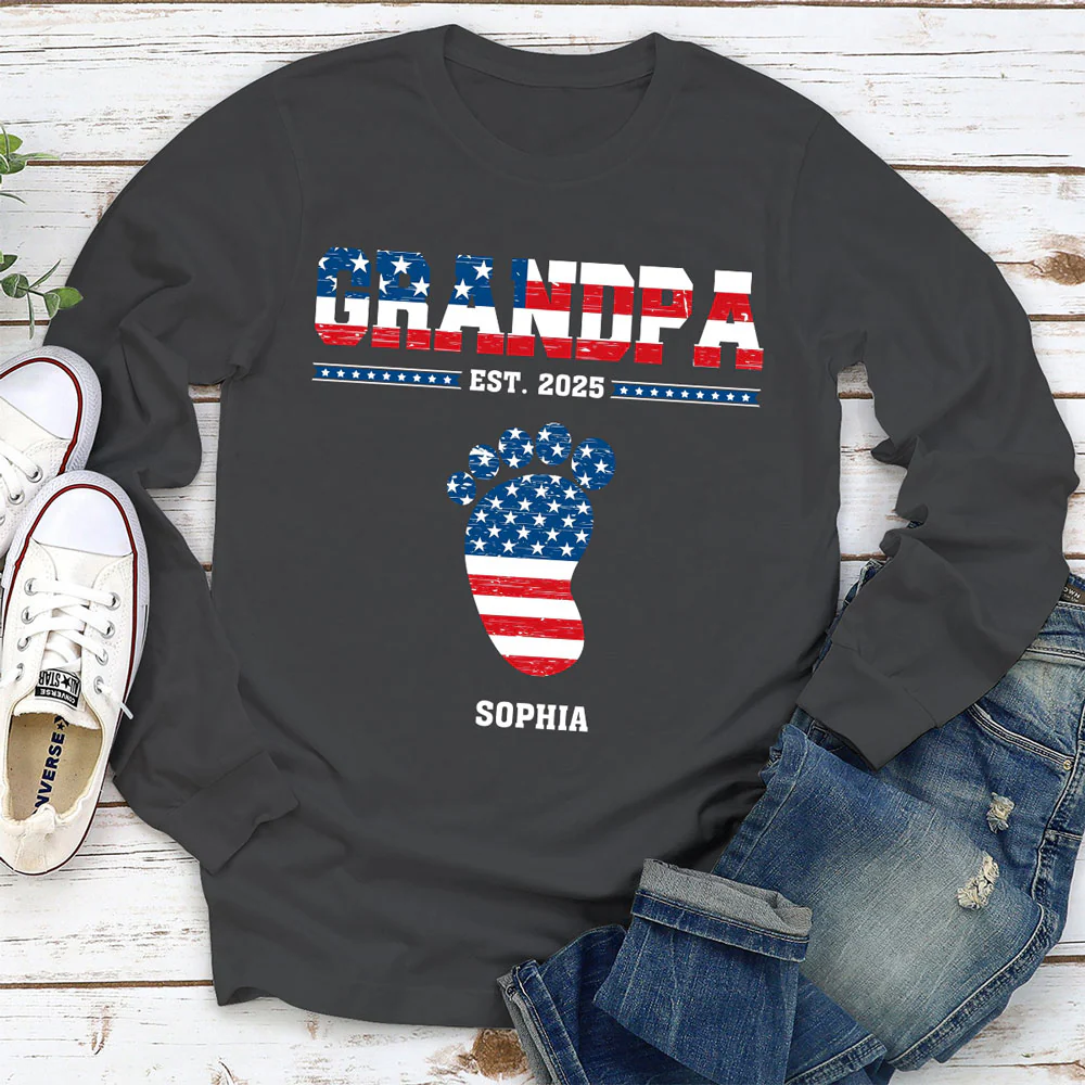Grandpa With Grandkids - Personalized Custom Shirt - Image 4