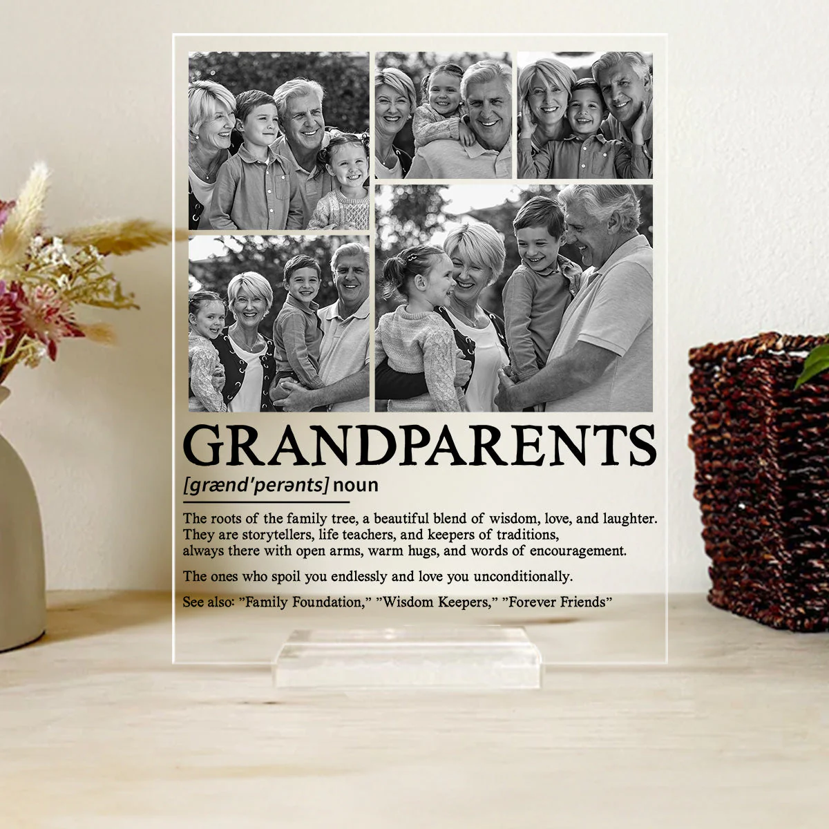 Grandparent Definition - Personalized Custom Acrylic Plaque With Base - Image 2