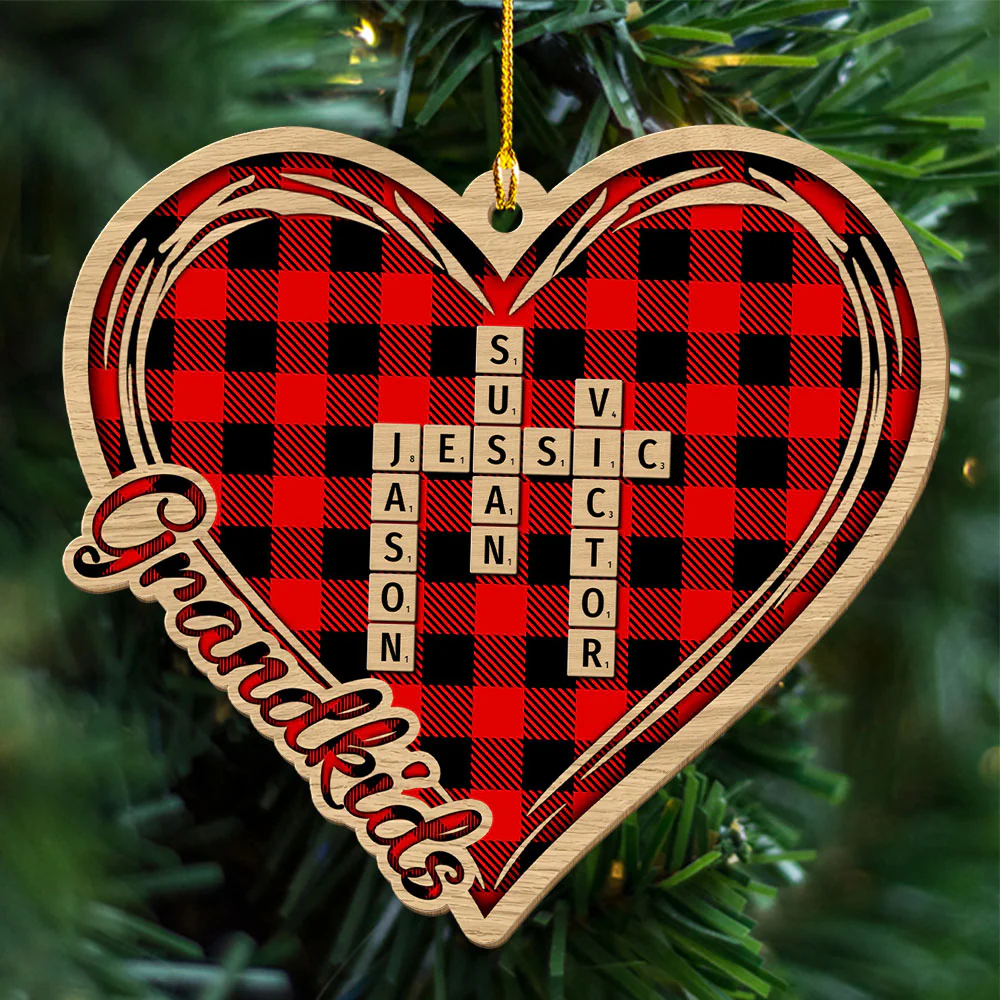 Grandparents Gave Us Love - Personalized Custom Wood Ornament - Image 3