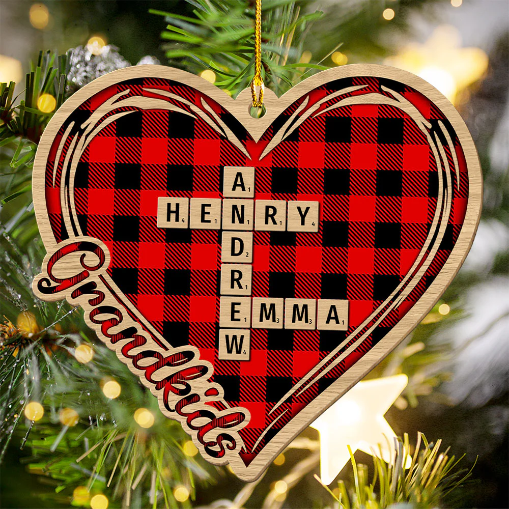 Grandparents Gave Us Love - Personalized Custom Wood Ornament - Image 4